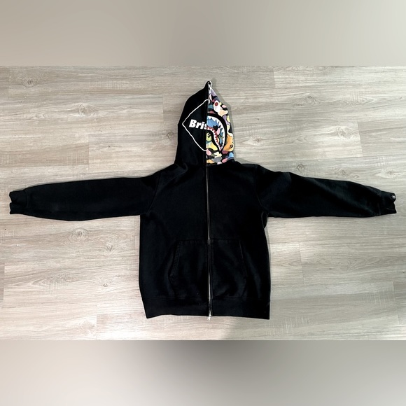 Bape | Sweaters | Bape X Fcrb Shark Full Zip Hoodie | Poshmark